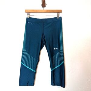 Womens Nike Dri-Fit Performance Running Workout Compression Capris Legging Pants